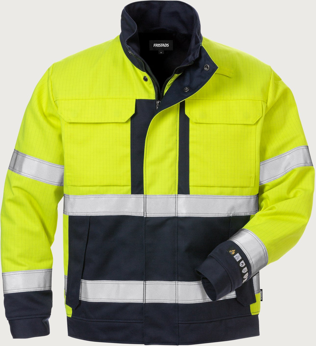 Palosuojattu huomiotalvitakki, luokka 3 – 4588 FLAM - Neonkeltainen/Tummansininen