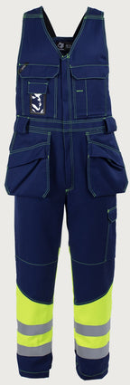 Riipputaskuavohaalari HiVis FR 1.0 - Tummansininen/ keltainen