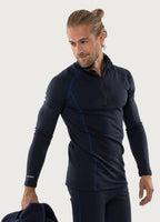 Polartec® pitkähihainen kerrastopaita, lyhyt vetoketju – 7078 PT - Musta