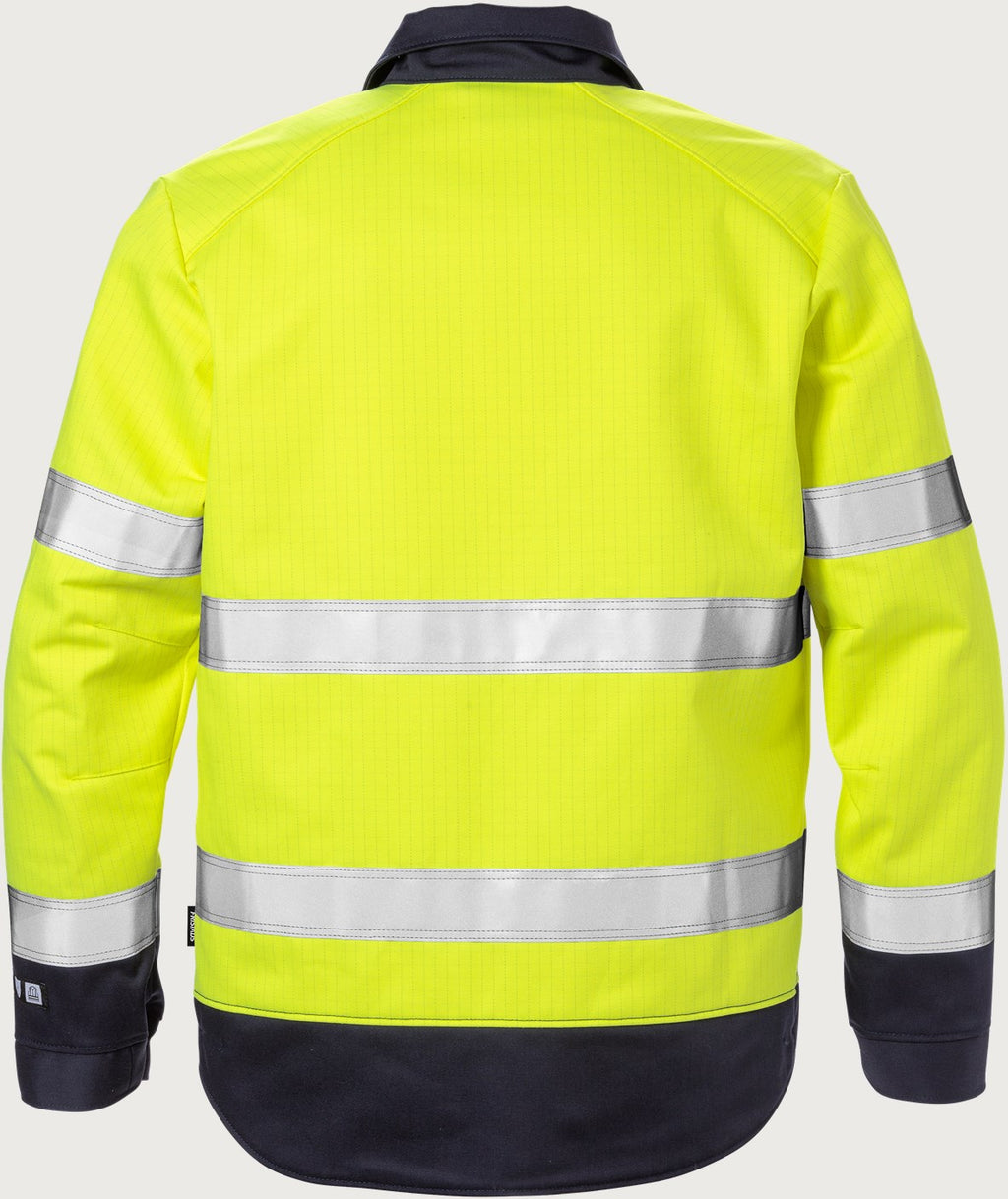 Palosuojattu huomiotakki, luokka 3 – 4584 FLAM - Neonkeltainen/Tummansininen