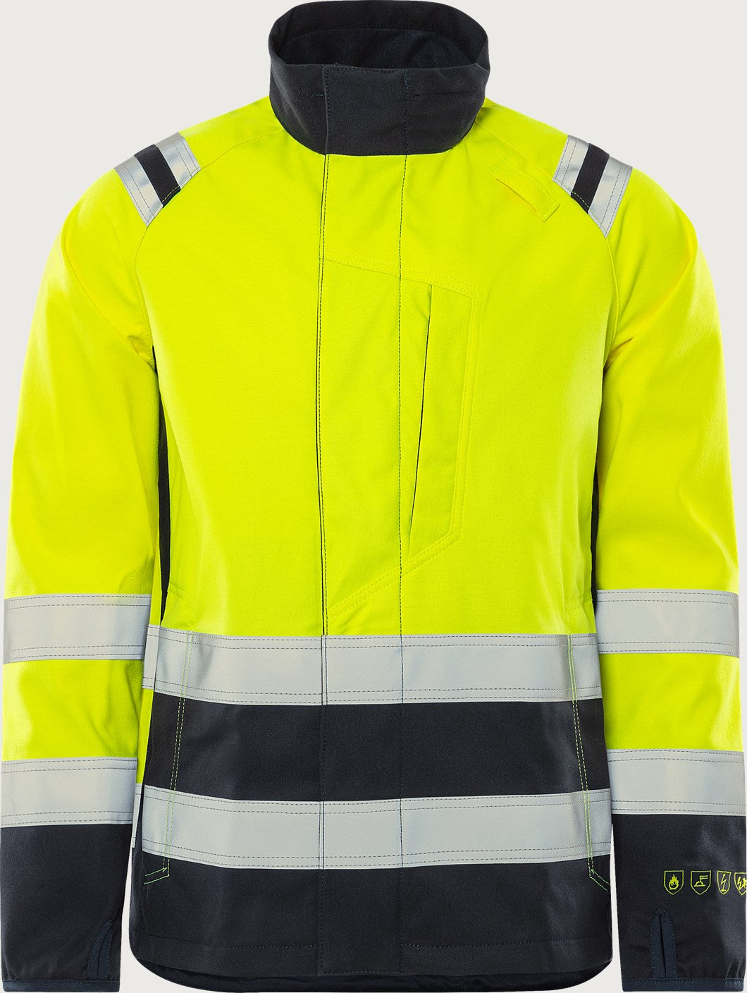 Palosuojattu softshell takki, luokka 3 – Flamestat 4016 FSS - Neonkeltainen/Tummansininen
