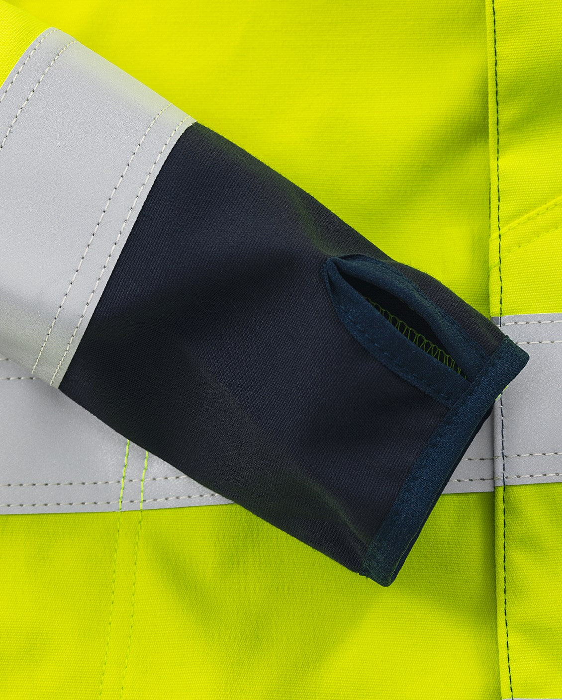 Naisten palosuojattu softshell huomiotakki, luokka 3 – Flamestat 4076 FSS - Neonkeltainen/Tummansininen