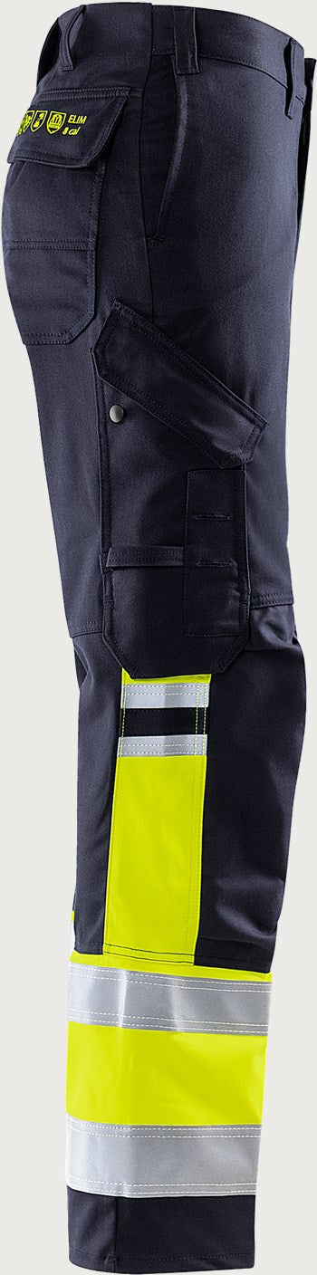 Palosuojatut stretch huomiohousut, luokka 1 – Flamestat 2162 ATHF - Neonkeltainen/Tummansininen