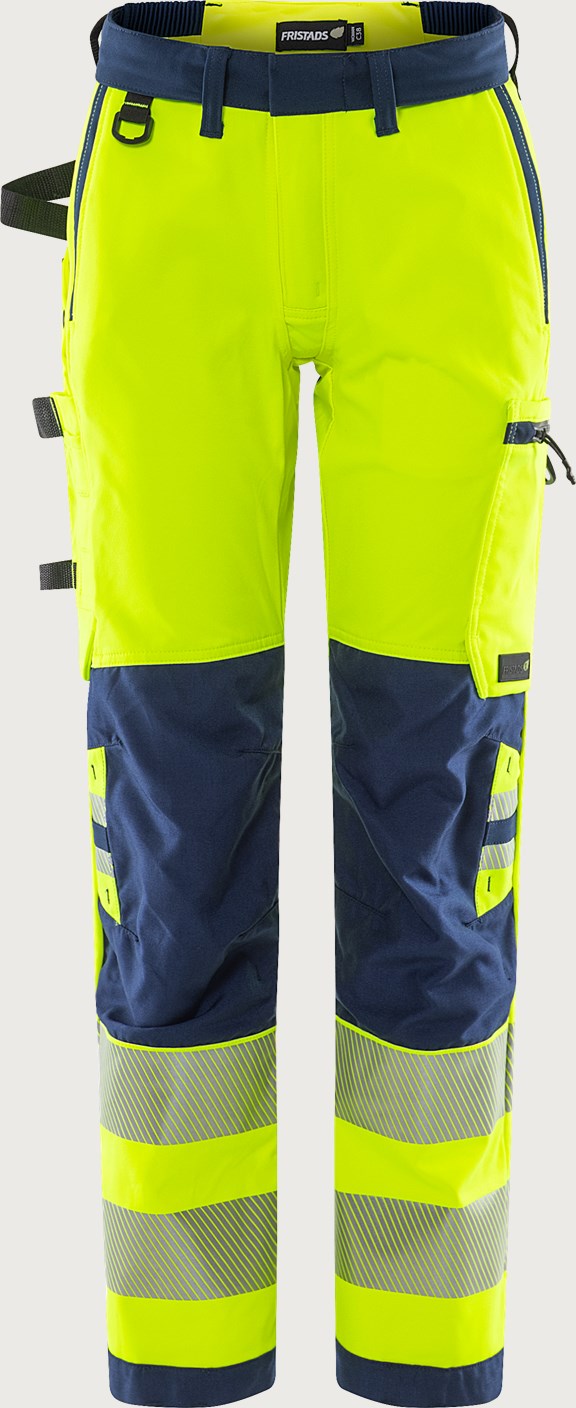 Naisten rakentajan stretch huomiohousut, luokka 2 – Green 2664 GSTP - Neonkeltainen/Tummansininen