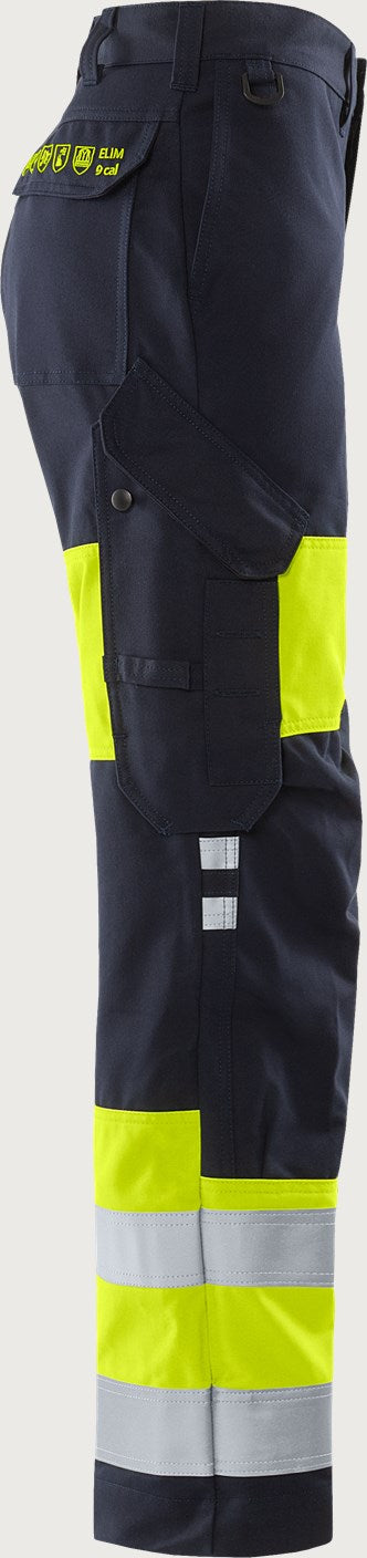 Naisten palosuojatut huomiohousut, luokka 1 – Flamestat 2776 ATHS - Neonkeltainen/Tummansininen