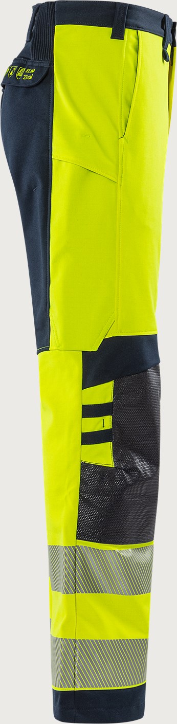 Palosuojatut stretch huomiohousut, luokka 2 – Flamestat 2280 FSS - Neonkeltainen/Tummansininen