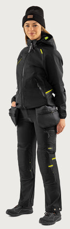 Naisten tekninen hupullinen softshell takki – 4872 GBF - Musta