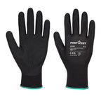 Dermi-Grip NPR15 Nitriili-hiekka käsineet - Musta
