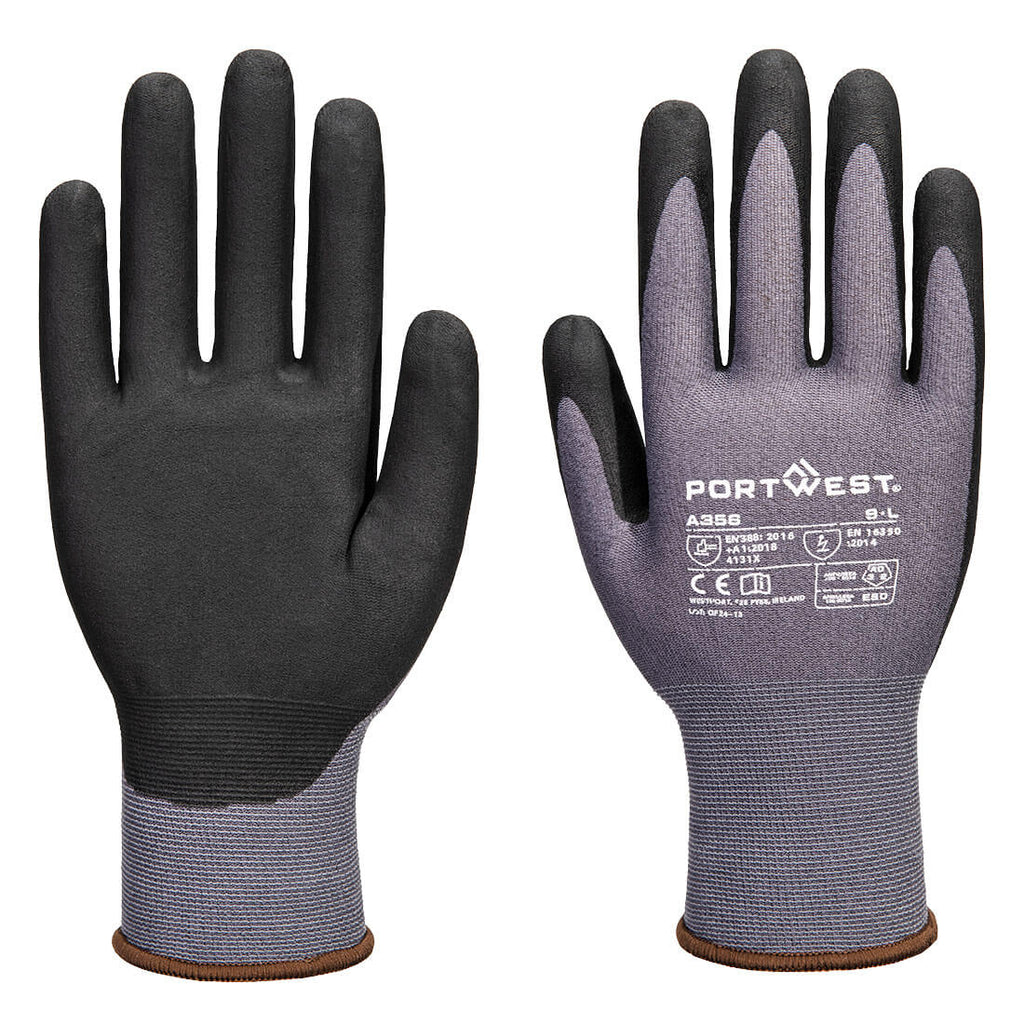 ESD 15 Nitriili Essential moniparipakkaus (Pk12) - Harmaa/musta