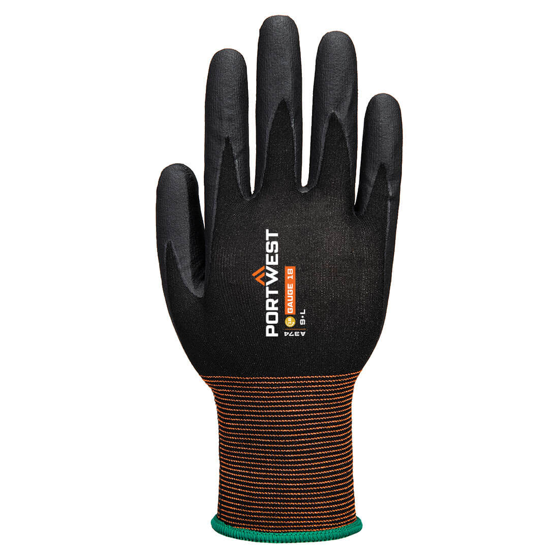 GP Grip 18 Nitriilinen mikrovaahtopinnoitettu käsine - Musta