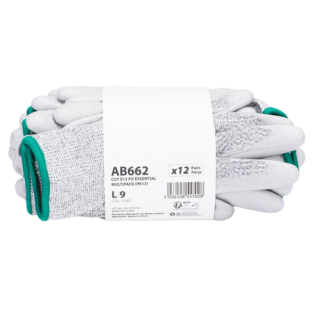 Cut 13 PU Multipack (Pk12) - Harmaa