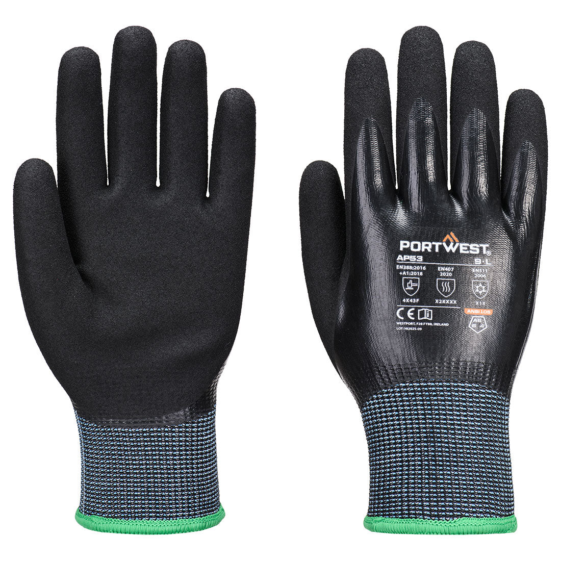 Cut F15 Nitrile Cold Glove - Musta