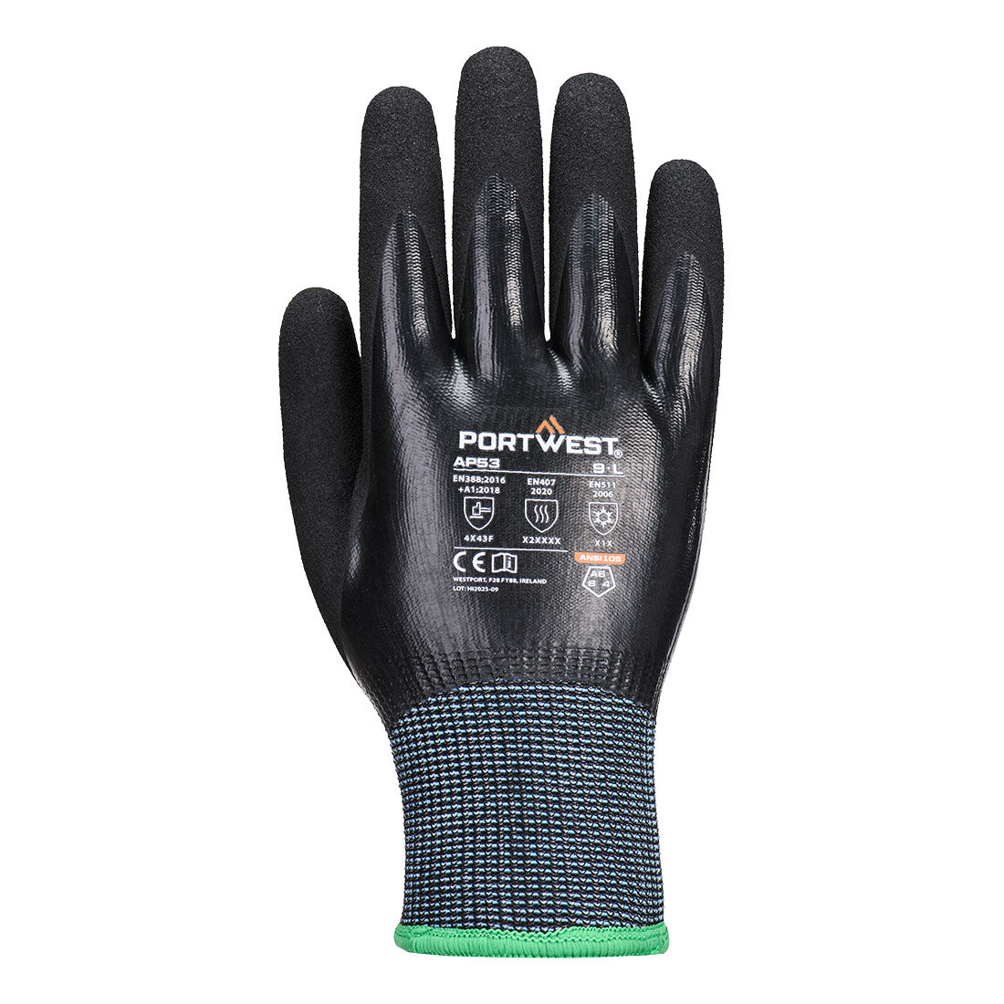 Cut F15 Nitrile Cold Glove - Musta