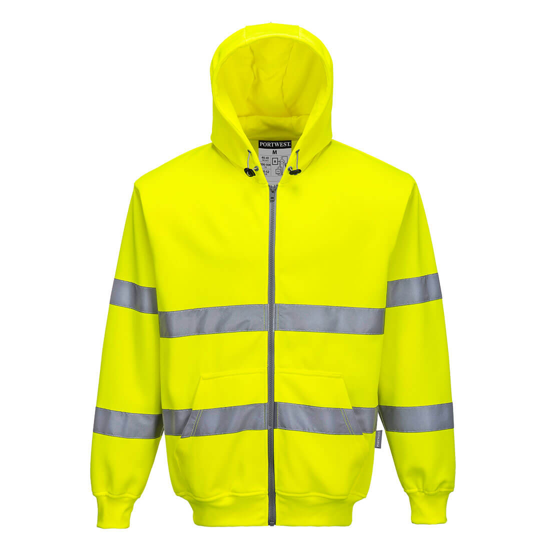 Hi-Vis vetoketjuhuppari - Keltainen