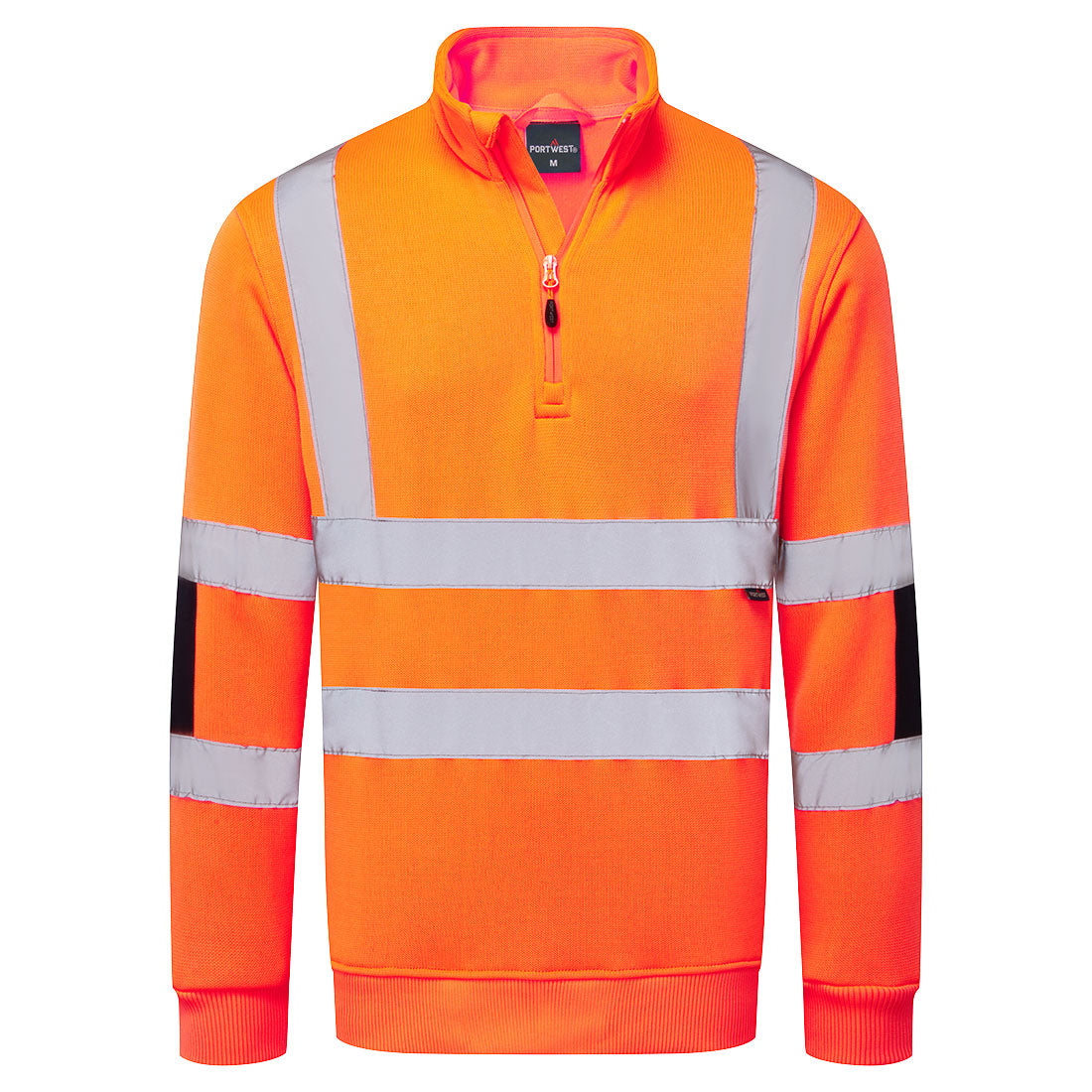 HI-Vis neulottu college-pusero, jossa on puolipitkä vetoketju
