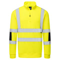 HI-Vis neulottu college-pusero, jossa on puolipitkä vetoketju