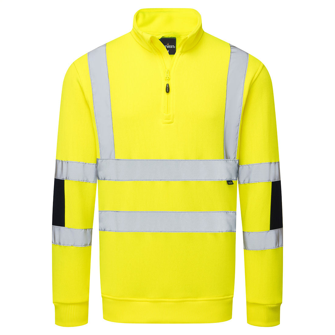 HI-Vis neulottu college-pusero, jossa on puolipitkä vetoketju