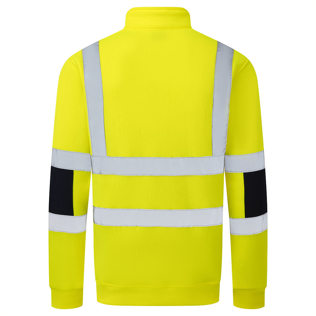 HI-Vis neulottu college-pusero, jossa on puolipitkä vetoketju - Keltainen