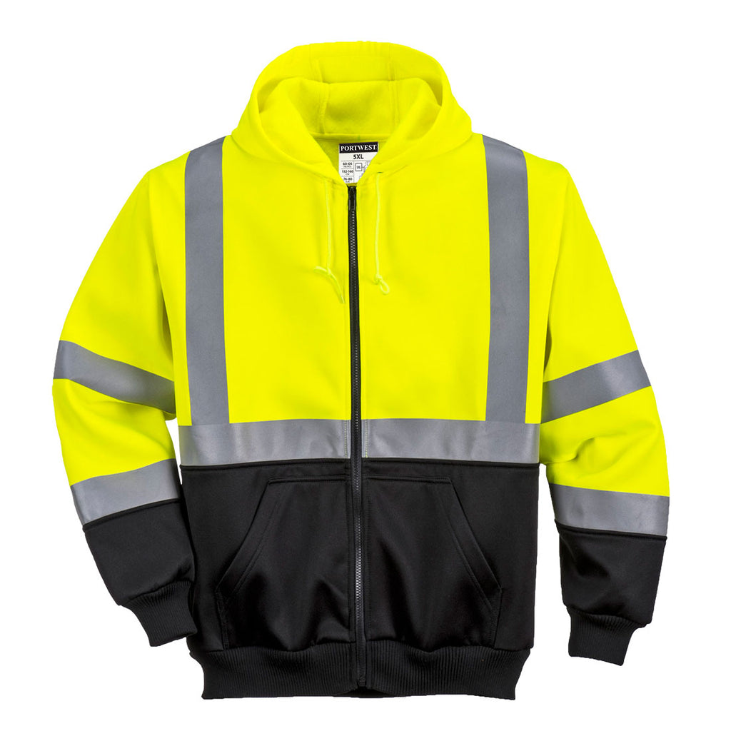 Hi-Vis vetoketjuhuppari - Kelta/musta
