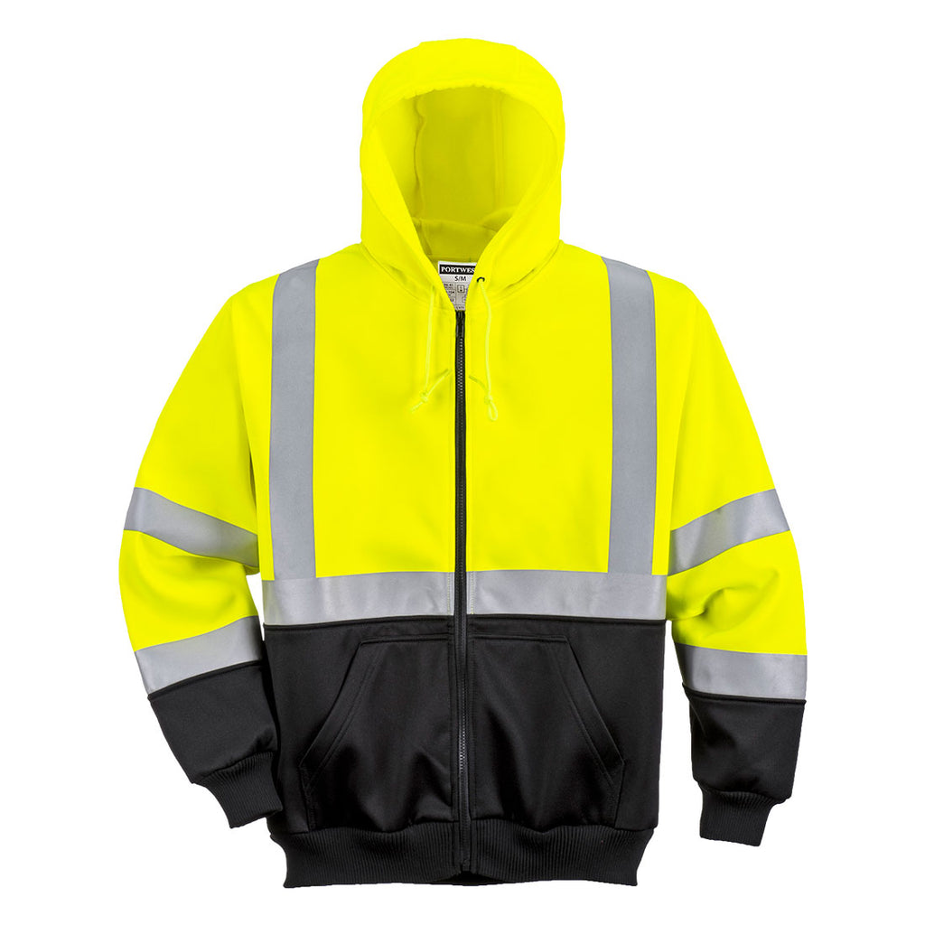 Hi-Vis vetoketjuhuppari - Kelta/musta