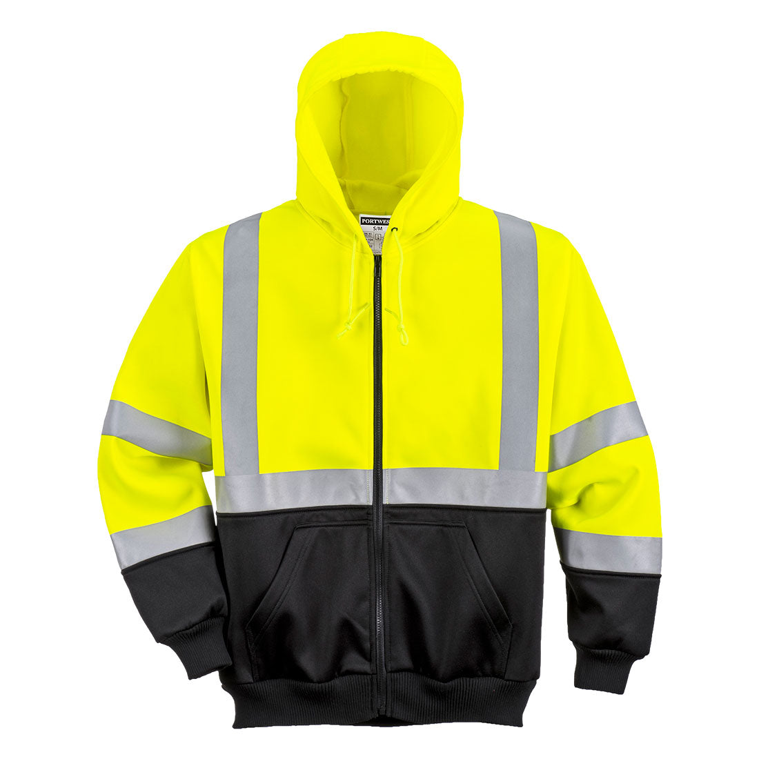 Hi-Vis vetoketjuhuppari - Kelta/musta