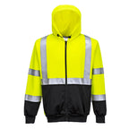 Hi-Vis vetoketjuhuppari - Kelta/musta