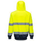 Kaksi sävy Hi-Vis huppari - Kelta/navy