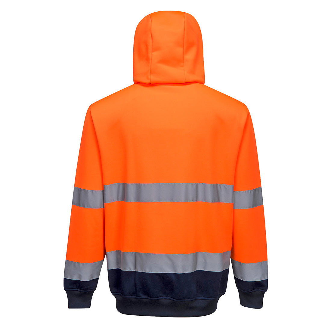 Hi-Vis kaksiväri vetoketjuhuppari - Oranssi/navy