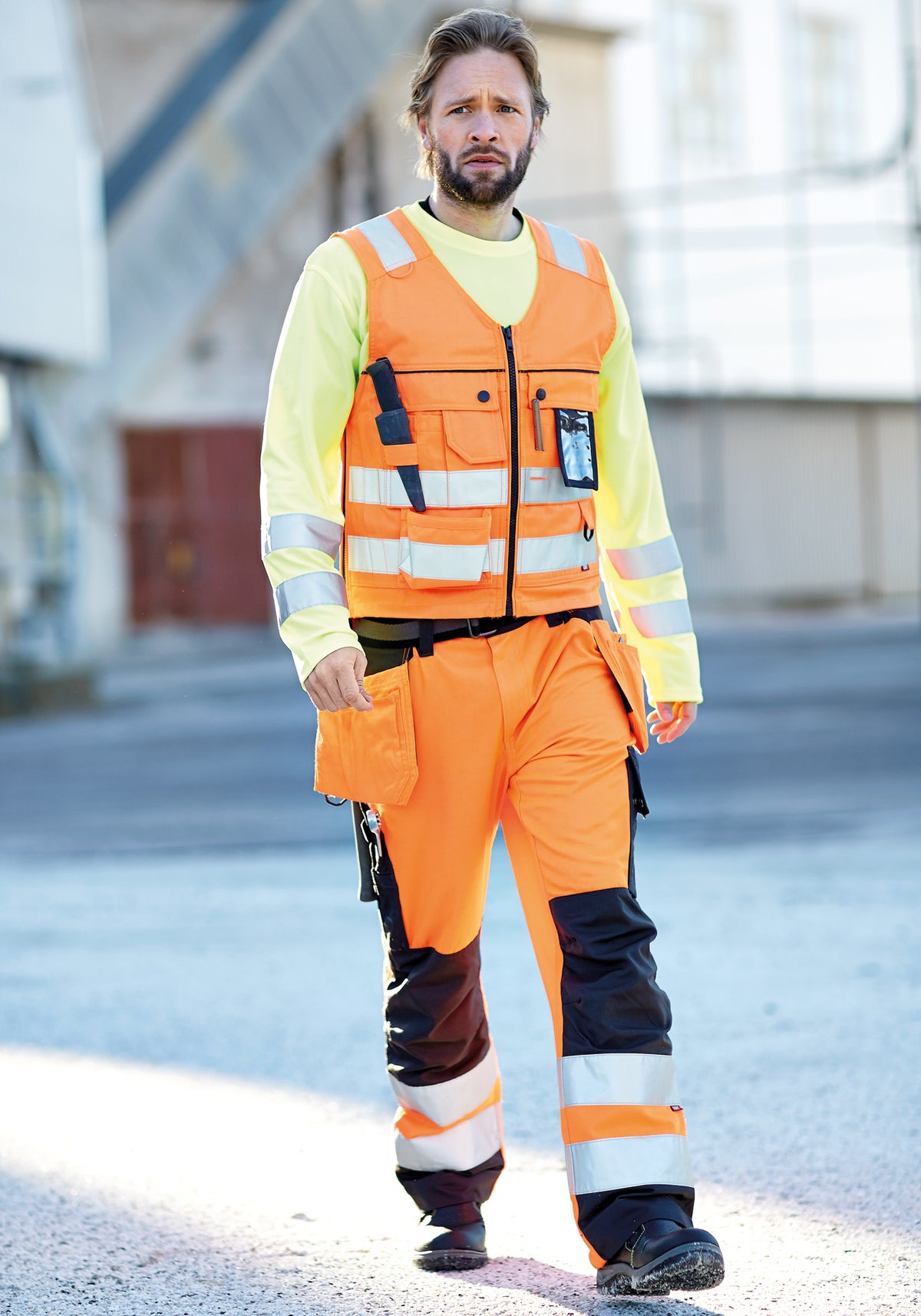 Carbon Hi-Vis riipputaskuhousut