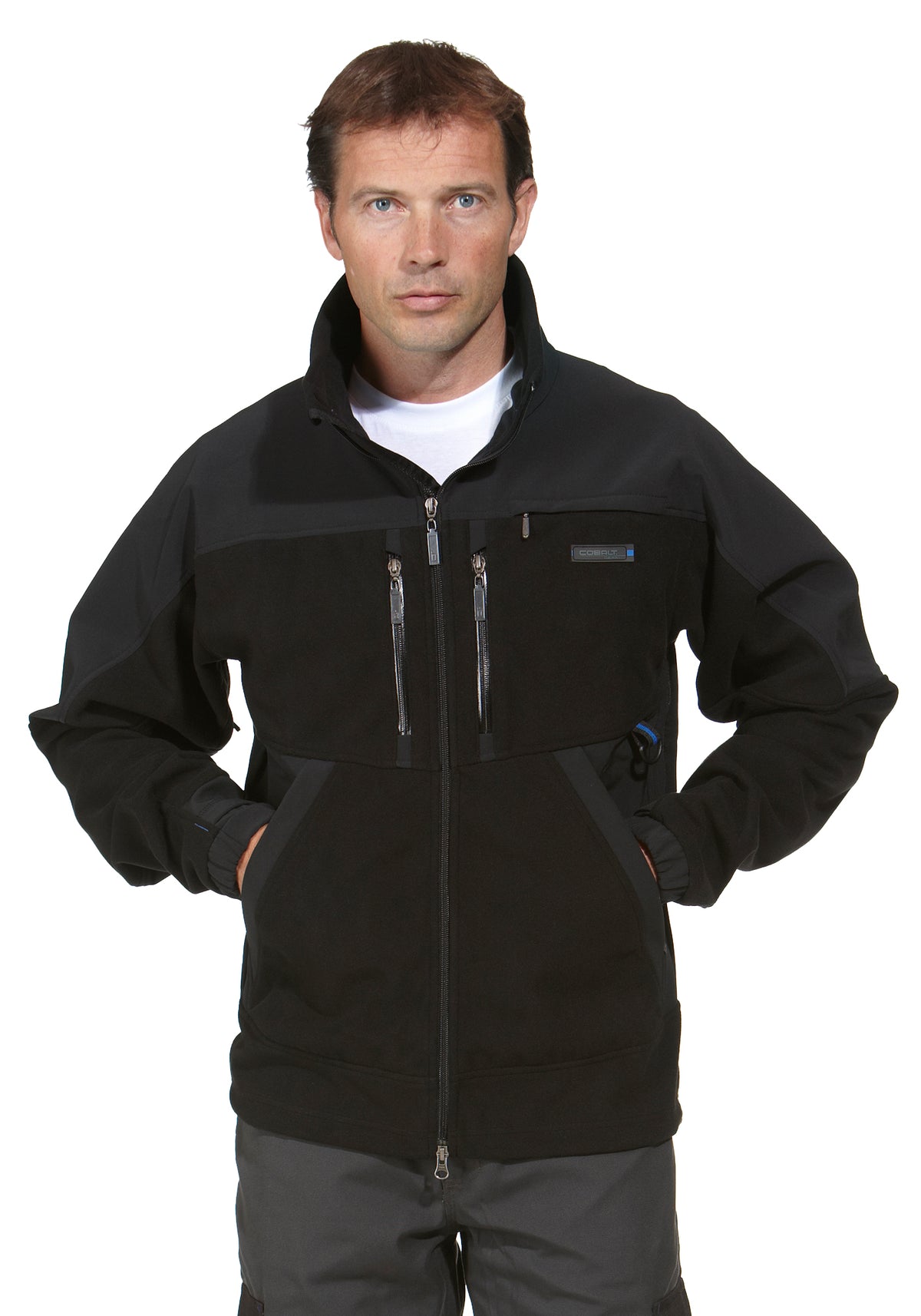 Windsor hybridi fleece/softshell-takki – musta