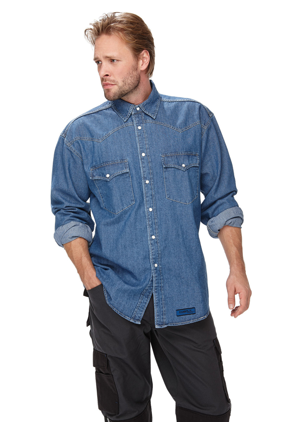 Classic twill-paita – denimsininen