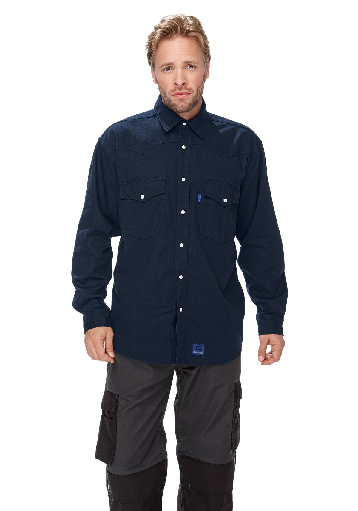 Classic twill-paita – tummansininen