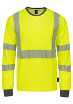 Houston paloturvallinen Hi-Vis paita, pitkähihainen – huomiokeltainen