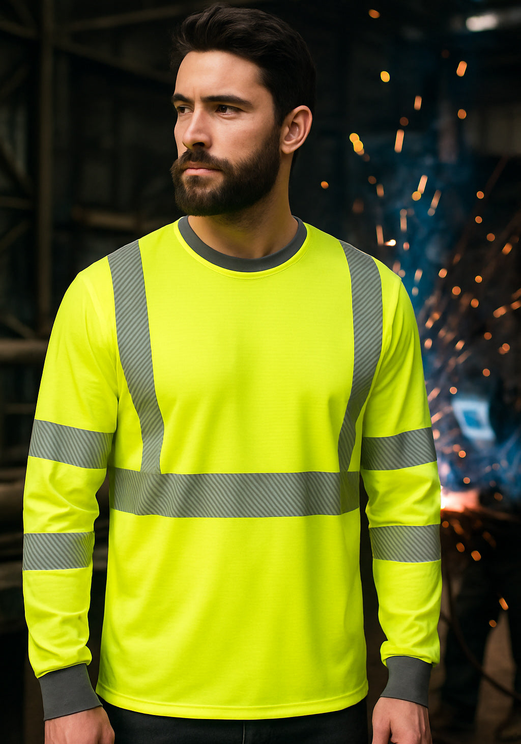 Houston paloturvallinen Hi-Vis paita, pitkähihainen