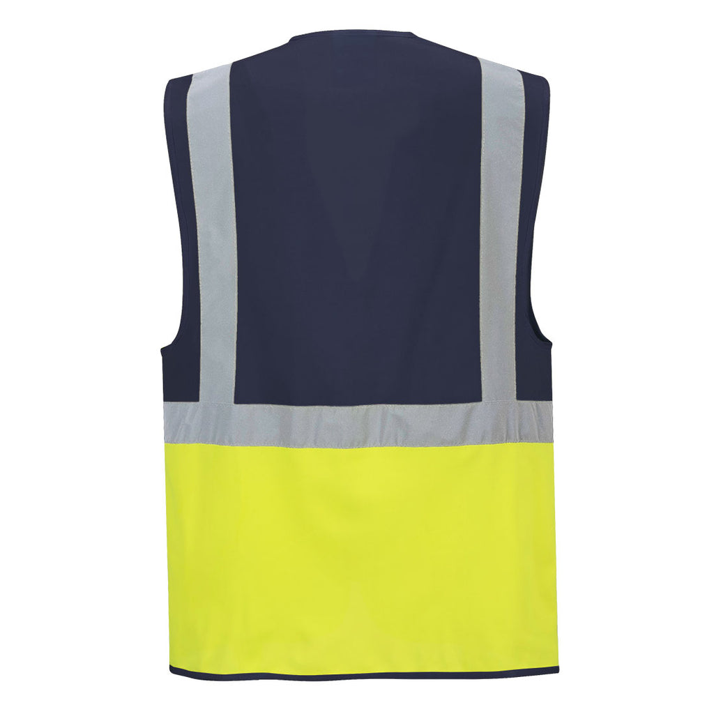 HiVis kontrasti esimiesliivi - Kelta/navy