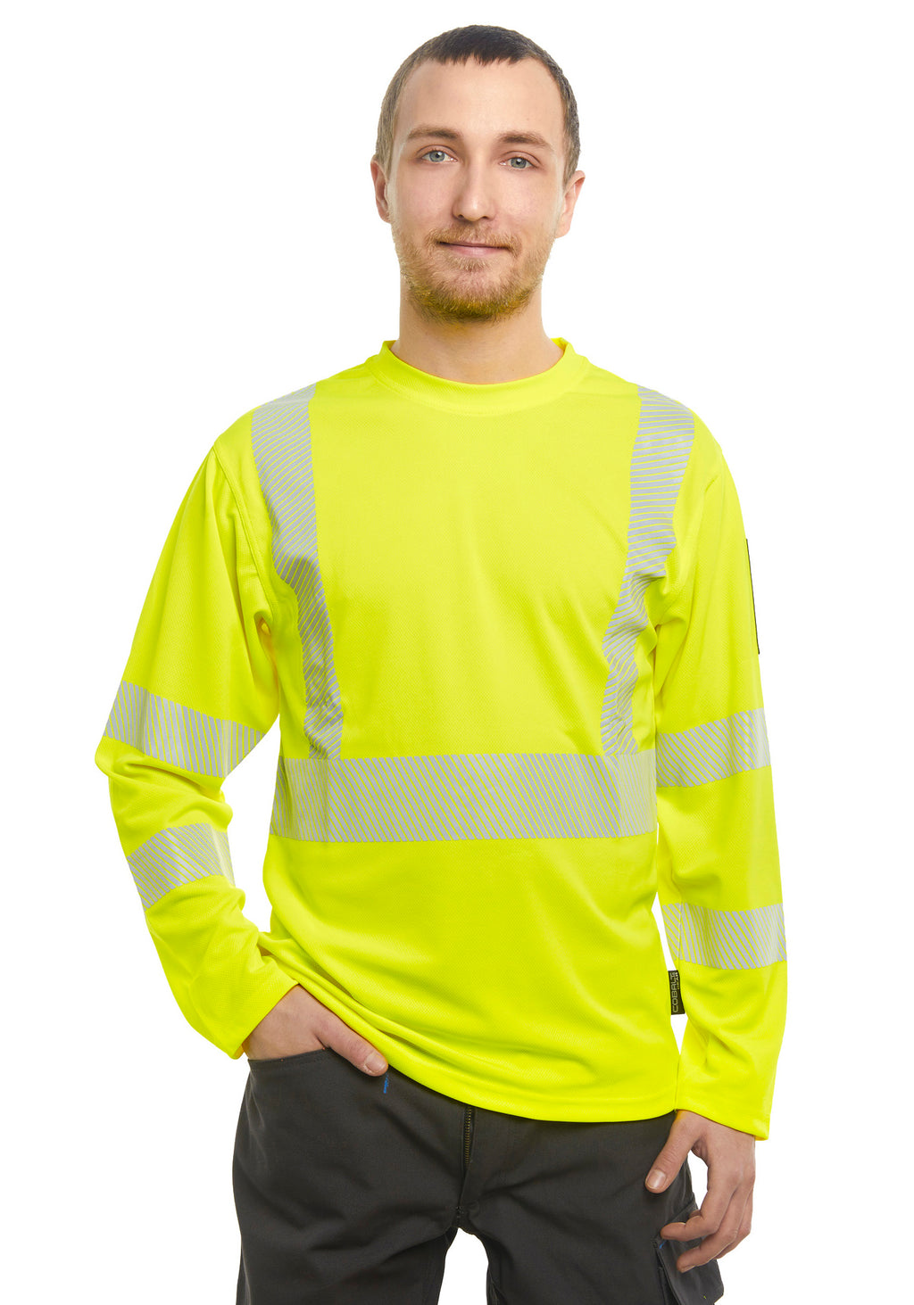 Neon 5 Hi-Vis paita ID-taskulla, pitkähihainen – huomiokeltainen