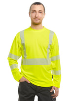 Neon 5 Hi-Vis paita ID-taskulla, pitkähihainen – huomiokeltainen
