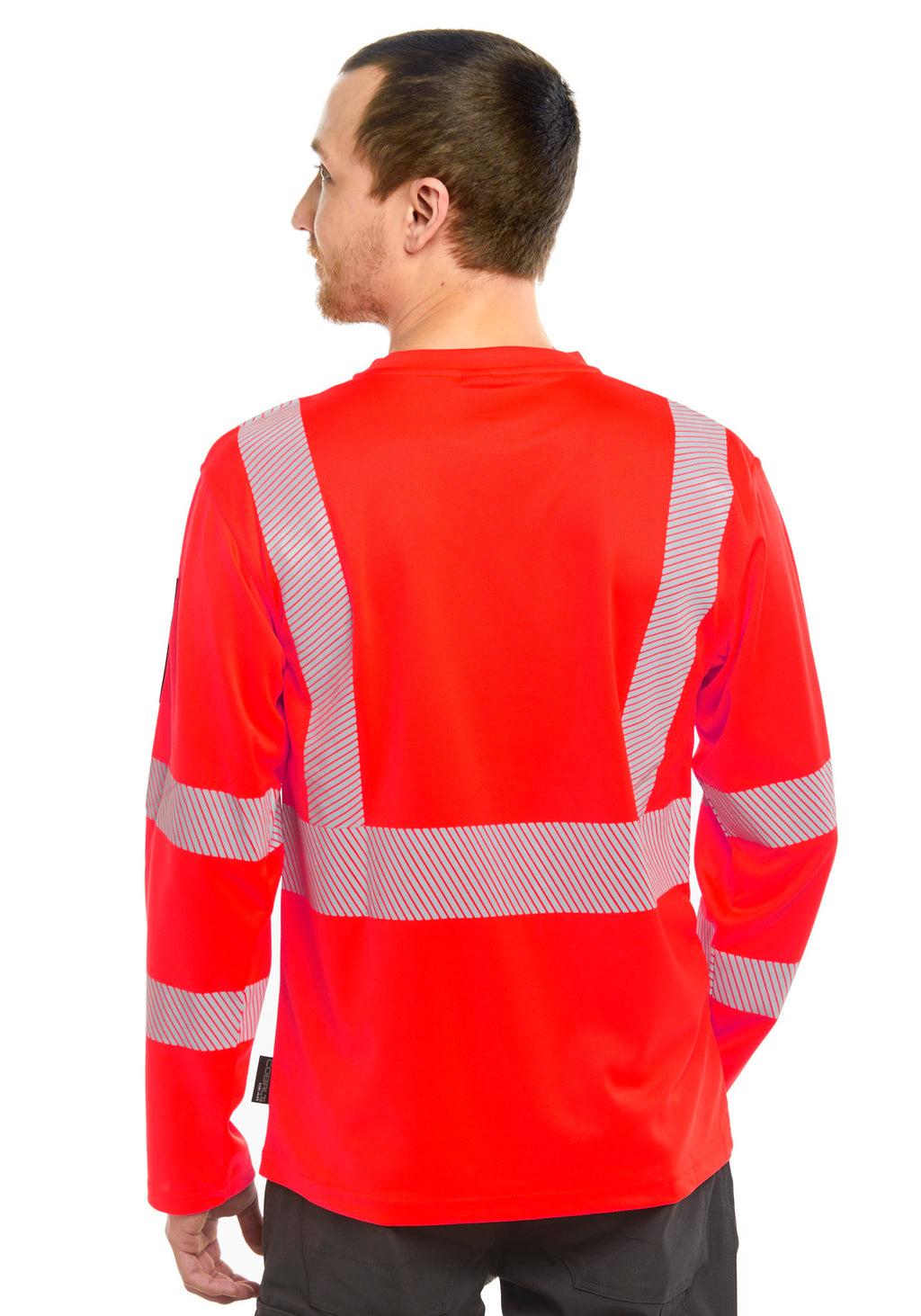 Neon 5 Hi-Vis paita ID-taskulla, pitkähihainen – huomiopunainen