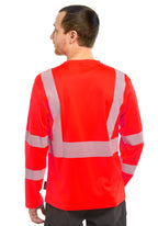 Neon 5 Hi-Vis paita ID-taskulla, pitkähihainen – huomiopunainen