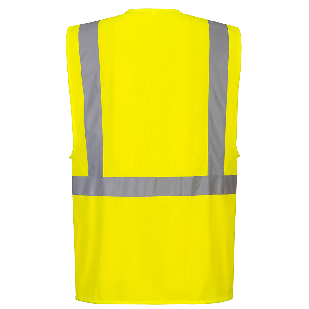 Hi-Vis Esimiesliivi sis. taskun tablettitietokoneelle - Keltainen
