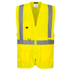 Hi-Vis Esimiesliivi sis. taskun tablettitietokoneelle - Keltainen