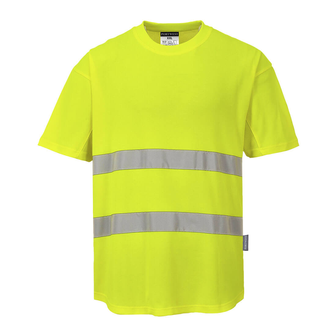 Hi-Vis Cotton Comfort tuuletusaukollinen t-paita