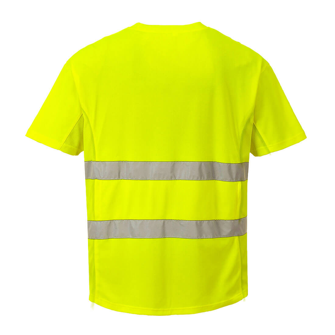 Hi-Vis Cotton Comfort tuuletusaukollinen t-paita - Keltainen