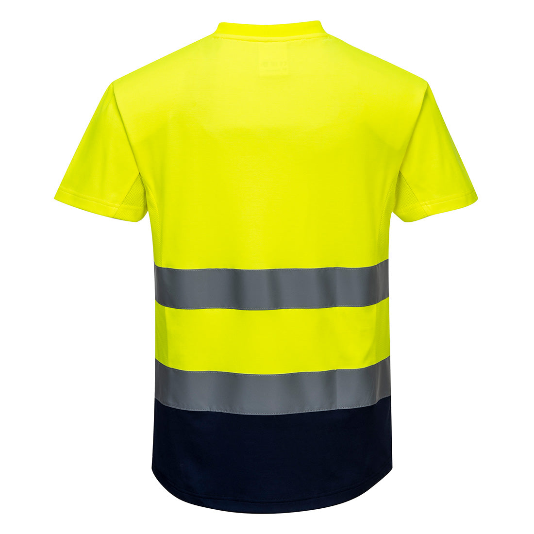 Hi-Vis kaksivärinen tuuletusaukollinen T-paita - Kelta/navy