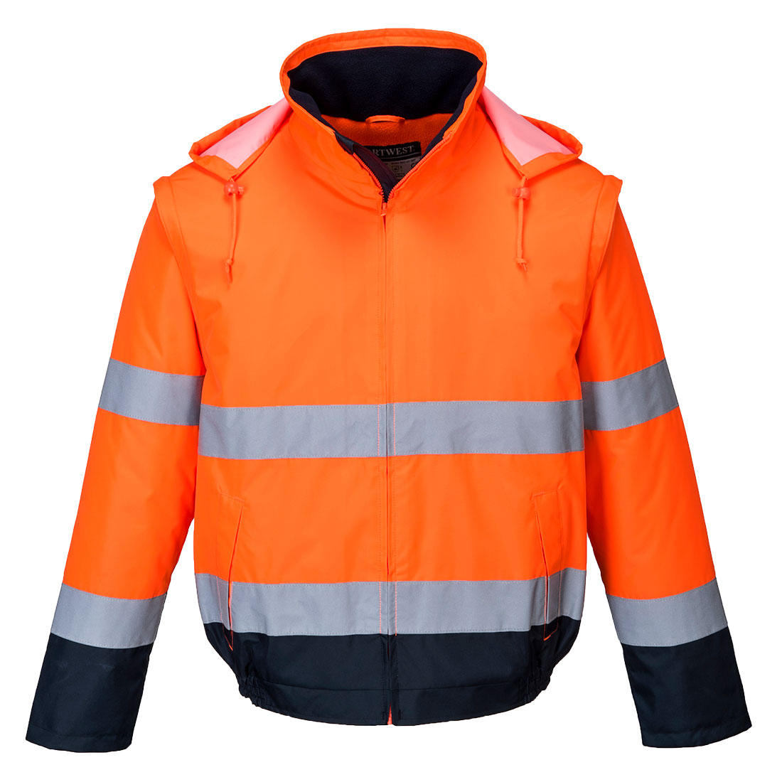 Hi-Vis kontrastiväri 2-in-1 Bomber-takki