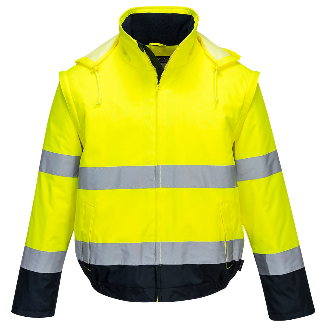 Hi-Vis kontrastiväri 2-in-1 Bomber-takki