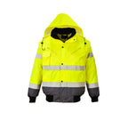 Hi-Vis 3-in-1 Kontrasti Bomber-takki - Kelta/harmaa