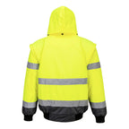 Hi-Vis 3-in-1 Kontrasti Bomber-takki - Kelta/harmaa