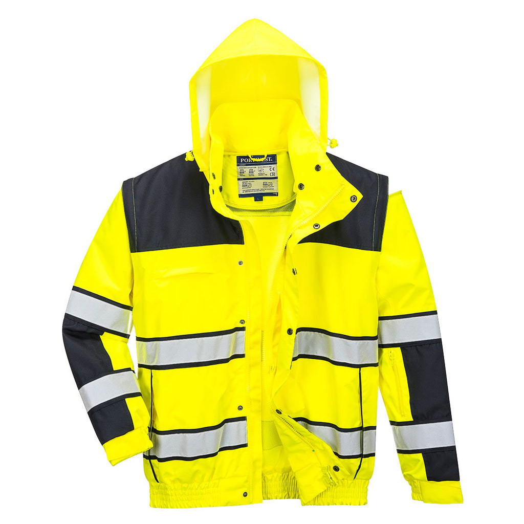 Klassinen Hi-Vis 3-in-1 Bomber-talvitakki - Kelta/musta