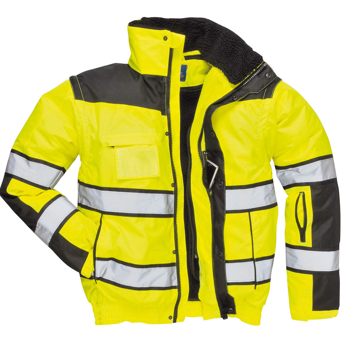 Klassinen Hi-Vis 3-in-1 Bomber-talvitakki - Kelta/musta
